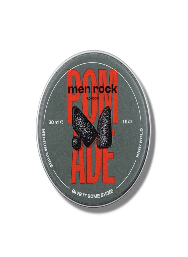 Men Rock Pomade with High Hold and Medium Shine for Slick and Classy Hairstyles, Use on Damp or Dry Hair, Suitable for All Hair Types, 30ml - Image 1